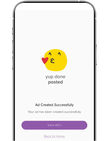 Ad created successfully on Karnival